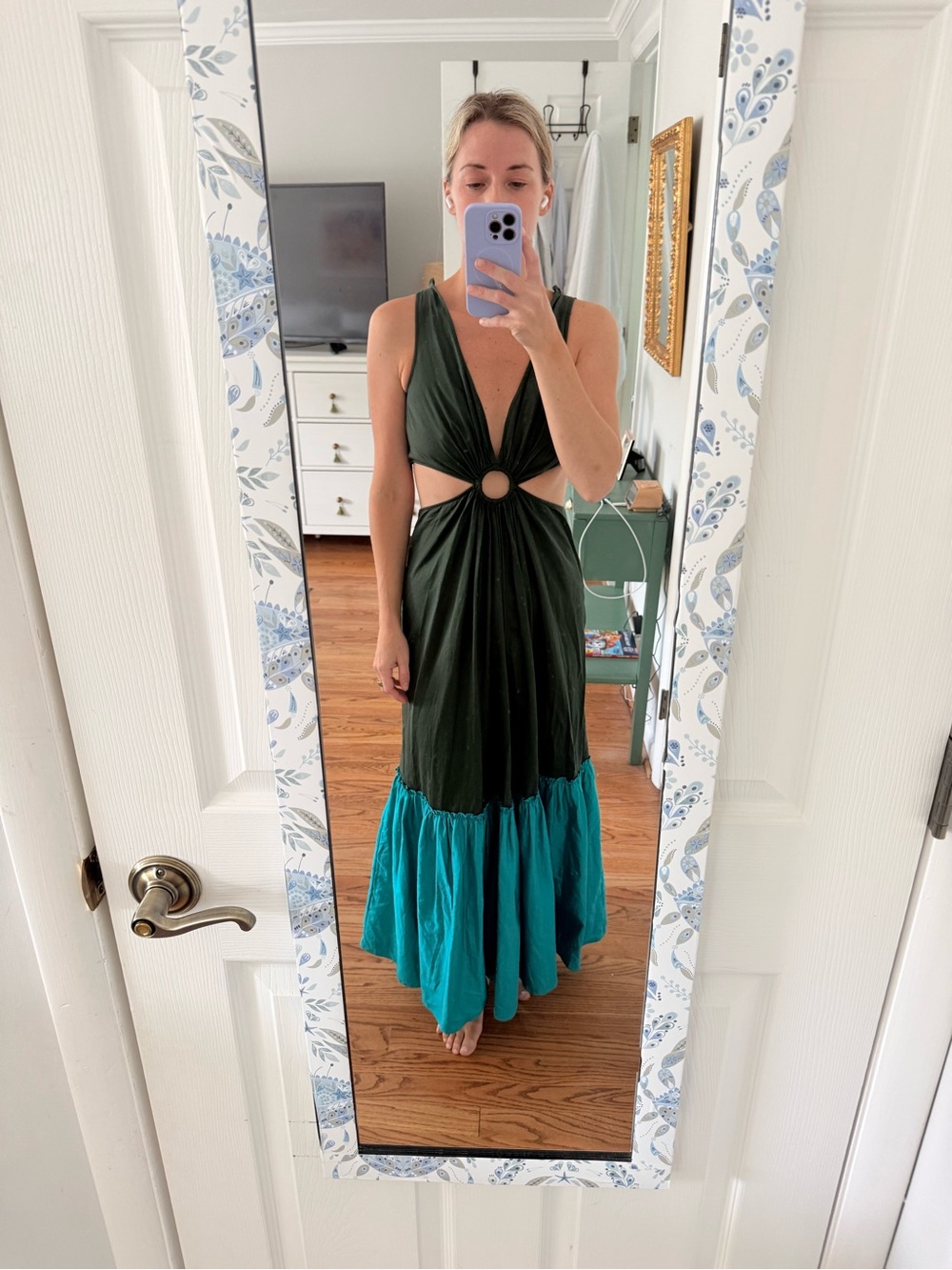 Anthropologie x Geisha Designs Green and Teal Cutout Maxi Dress - Picture 6 of 6